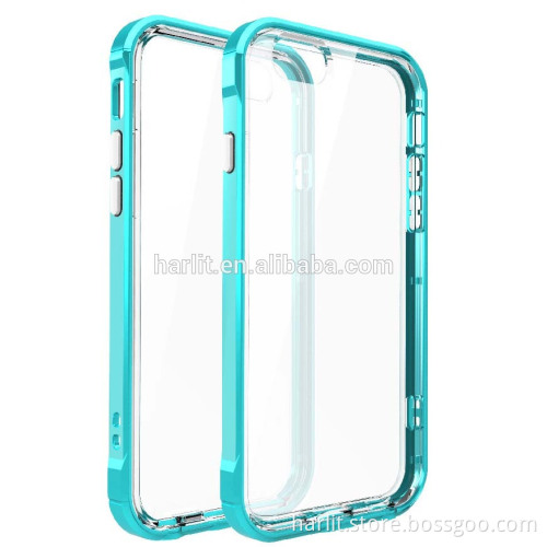 Slim PC Bumper Frame Hybrid Soft TPU Back Case For iPhone 7 Hard PC Bumper TPU Hybrid Back Case